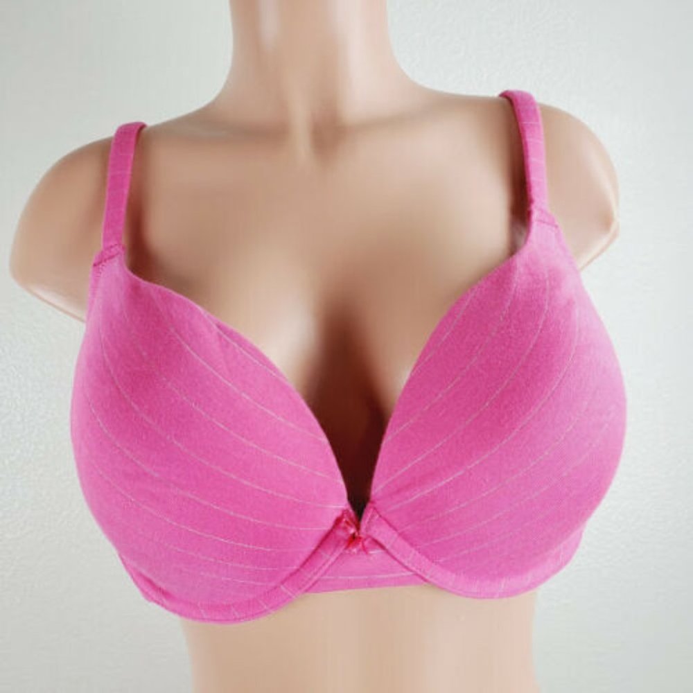 Cacique Womens Pink Full Coverage Plunge Bra 44C